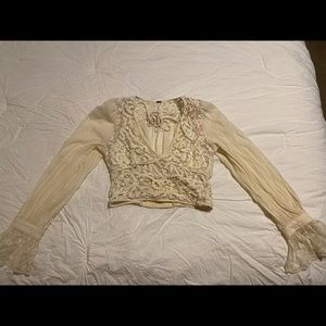 Free people crop lace top